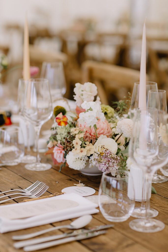 A luxury wedding breakfast at Pynes House