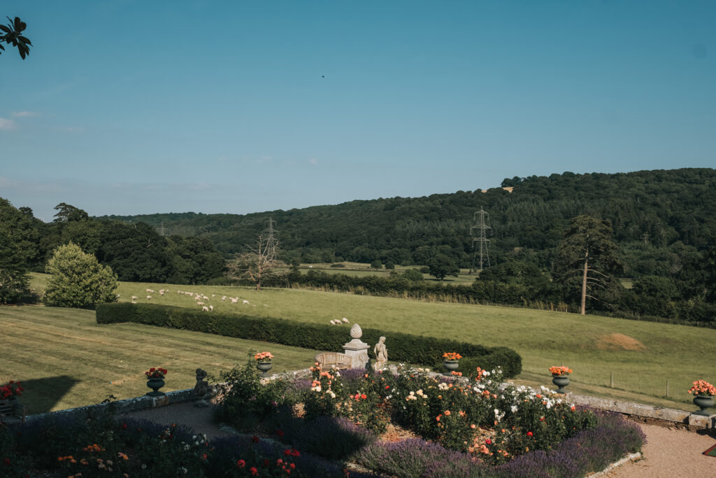 English country house garden.
