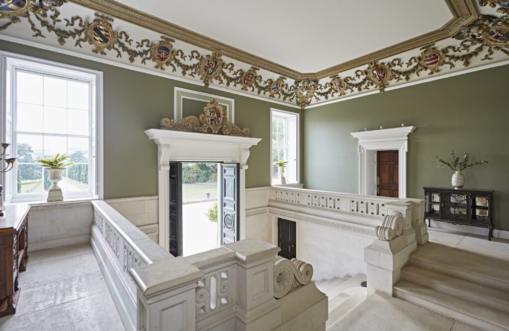 Entrance hall of wedding venue in Devon, open for wedding viewings.