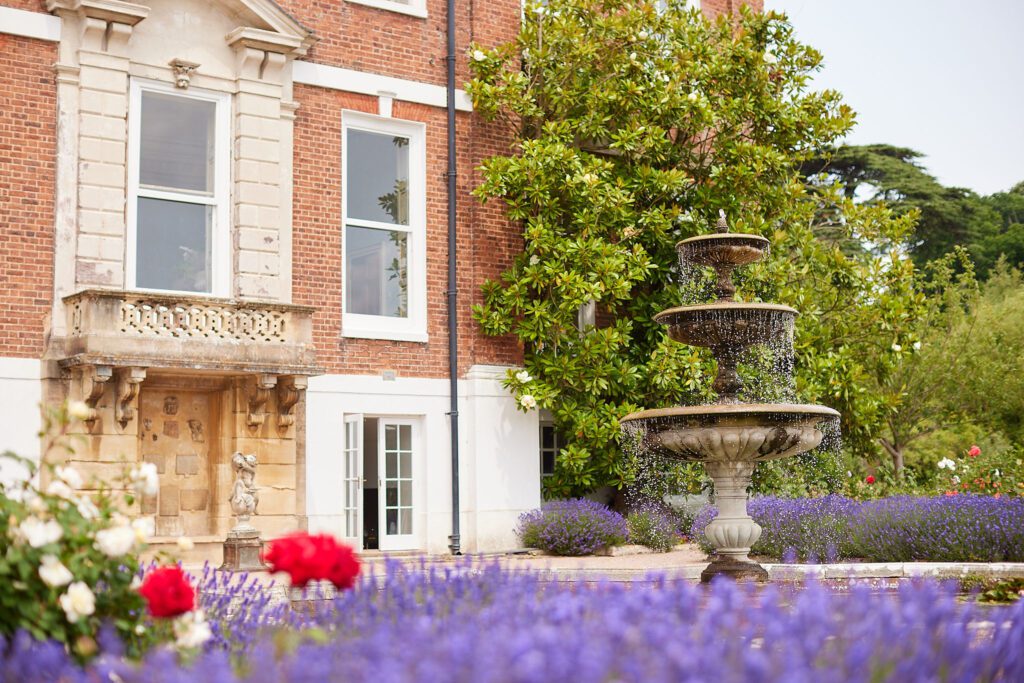 Parterre of an English stately home wedding venue.