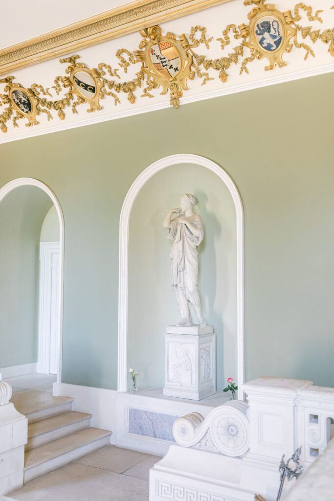 The entrance hall of a Manor House wedding venue in Devon.