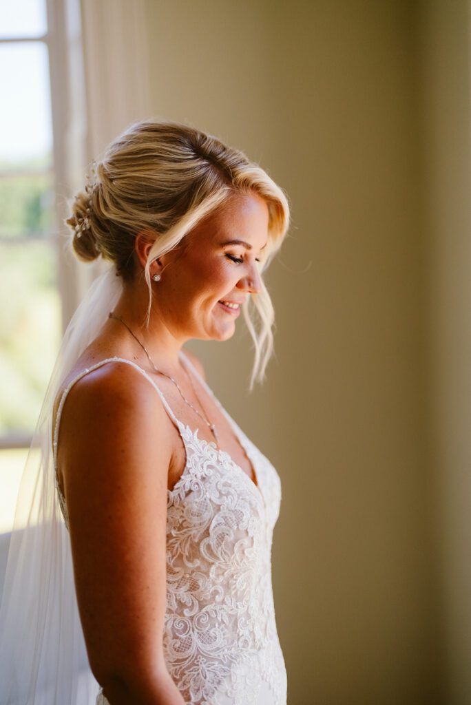 A bridal portrait at Pynes House.