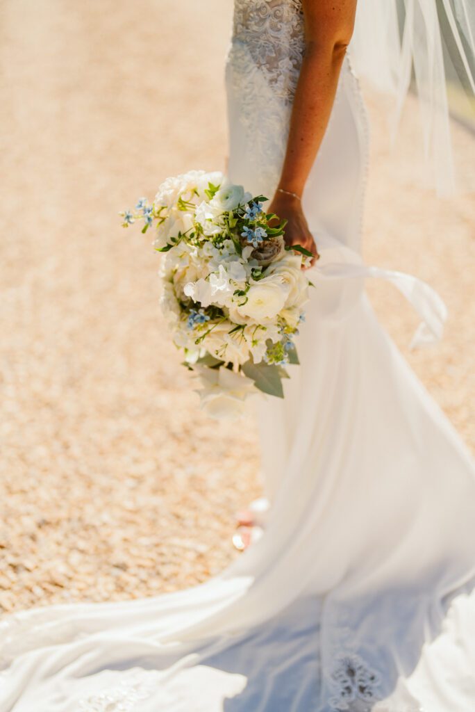 An elegant wedding bouquet for an English wedding.