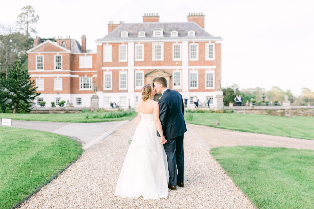 A bride and groom during their stately home wedding at a UK wedding venue