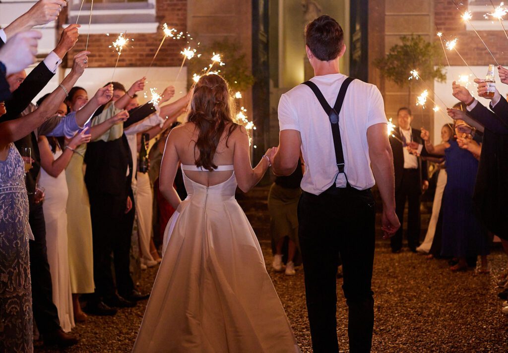 A sparkler arch at Pynes House