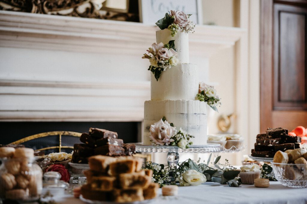A wedding cake table for wedding entertainment ideas