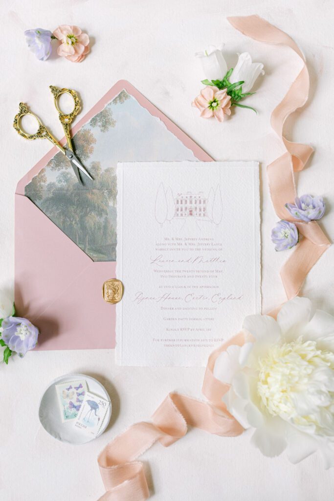 Luxury wedding stationery for country house wedding styling ideas