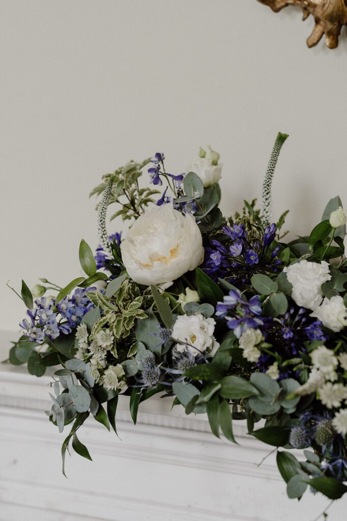 Cream and pastel blue wedding flower planning inspiration